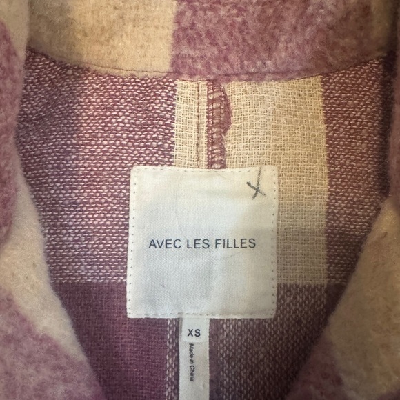 Avec Les Filles pink plaid preppy cozy winter girly feminine jacket size XS - Picture 6 of 6